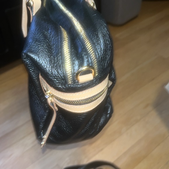 ROSSI Italian black leather hobo style shoulder handbag - Picture 4 of 16